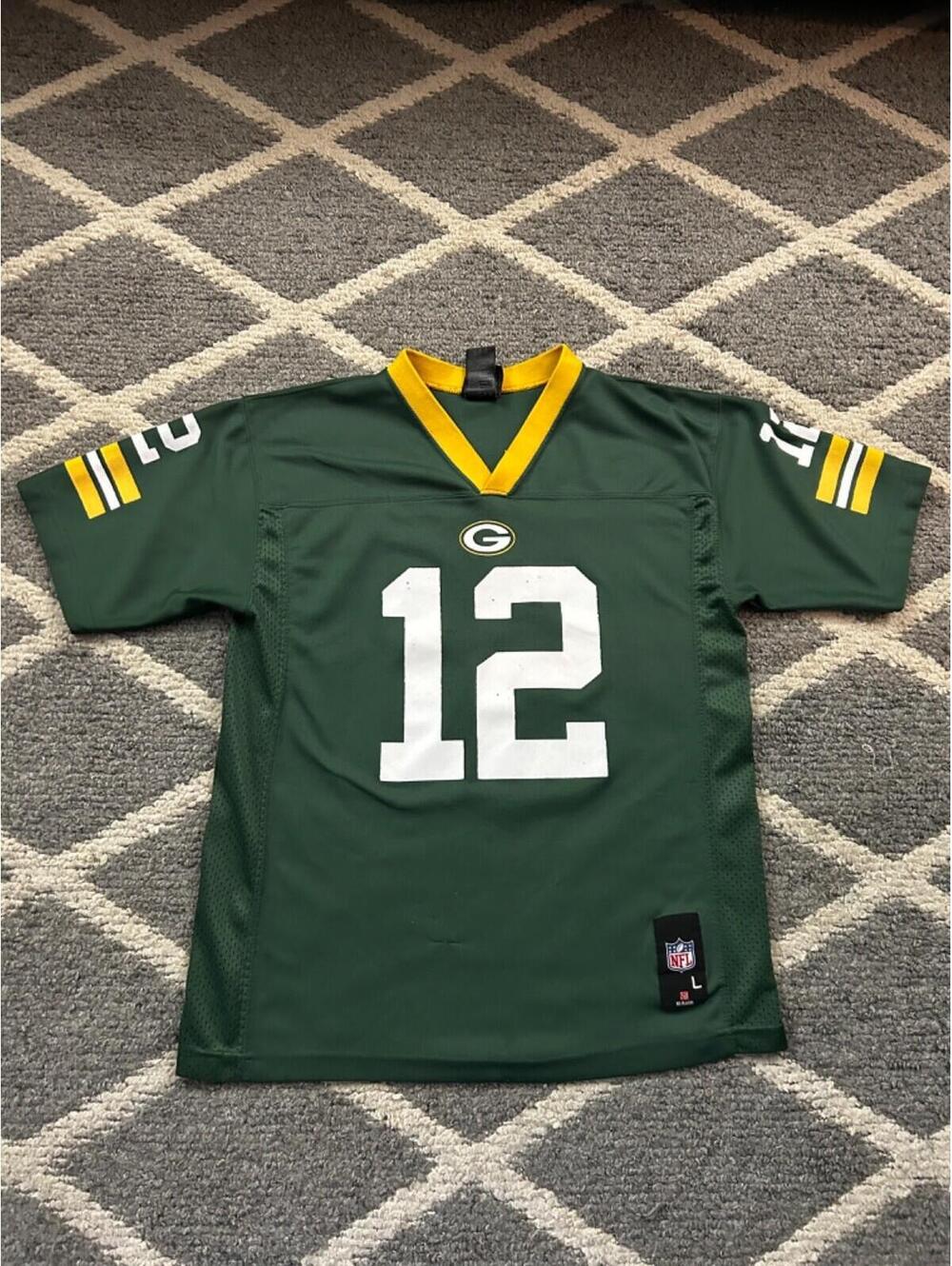 Nike Green Bay Packers Aaron Rodgers Jersey Sz Large Youth NFL